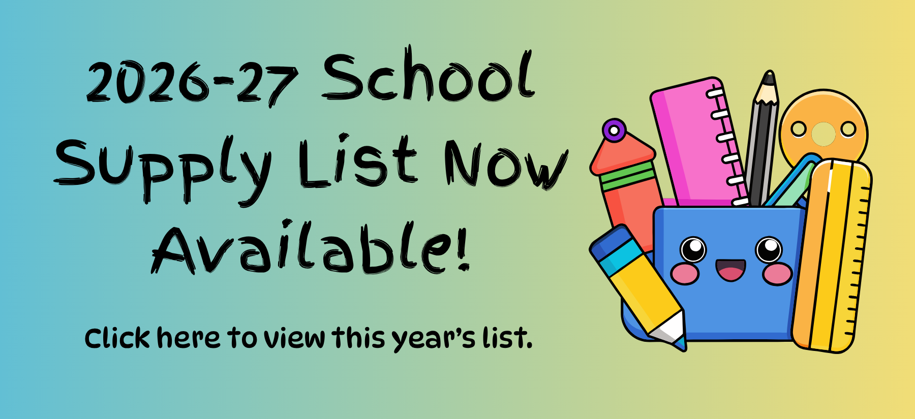 2026-27 School Supply List Now Available